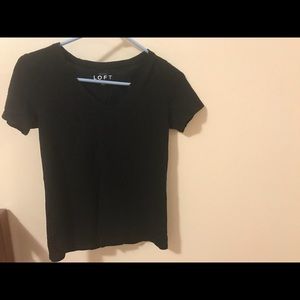 Loft Black V-Neck Tee Size XS